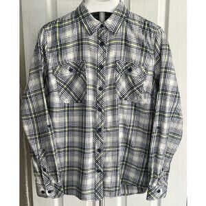 Duluth Trading Company Flannel Button Up Back Vent Detail Long Sleeve Size Large